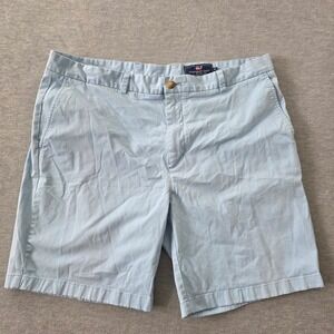 Vineyard Vines Mens Breaker Shorts Light Blue Stretch Cotton Chino Size 40
